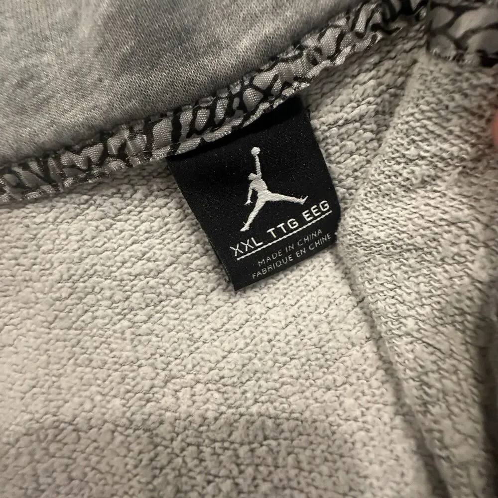 Air Jordan Hoodie Mens 2XL Full Zip Jumpman Logo Gray Fleece Mock Neck